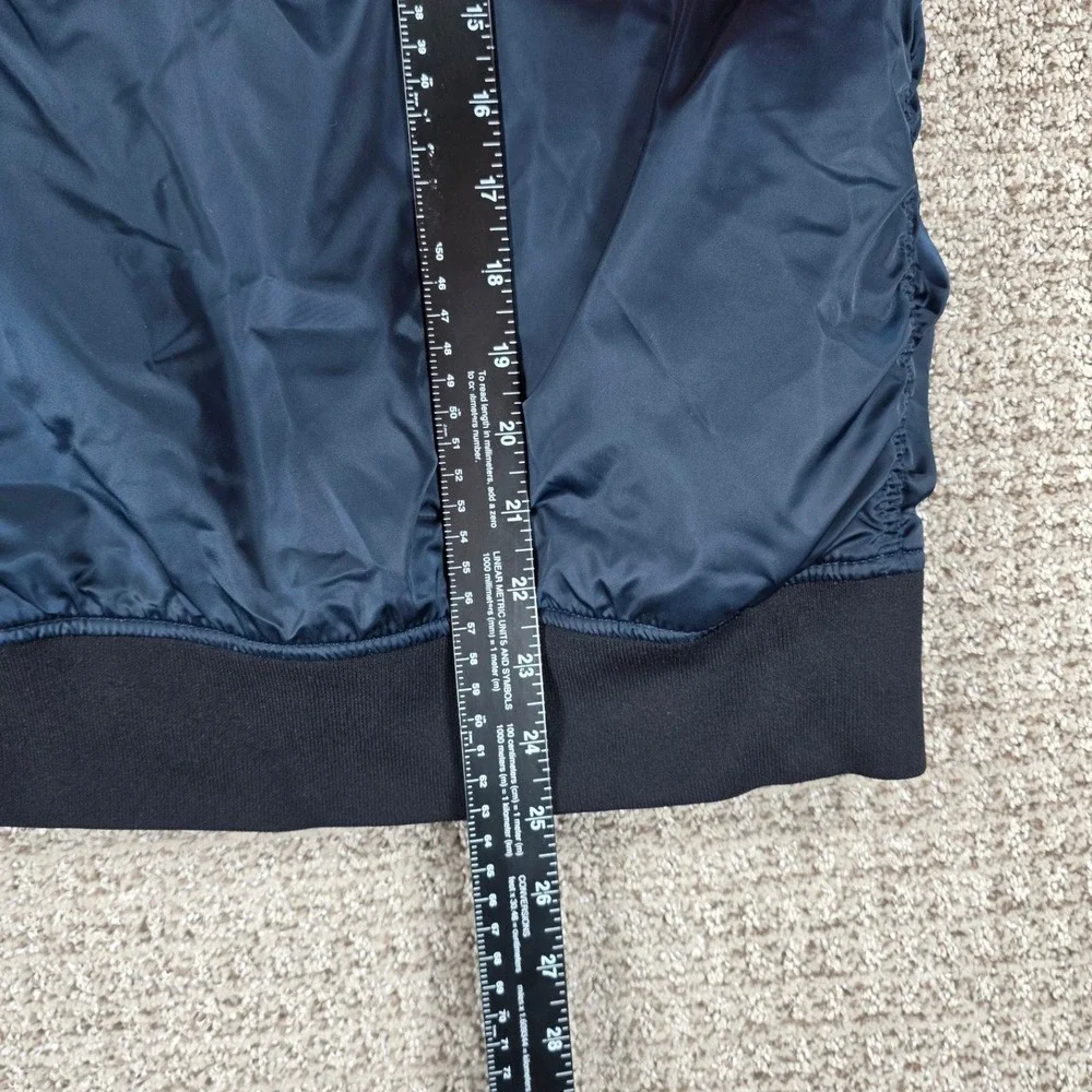 Tory Sport Women Blue Bomber Jacket Full Zip Pockets Athletic Outerwear Small
